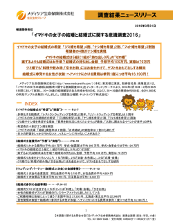 イマドキの女子の結婚と結婚式に関する意識調査