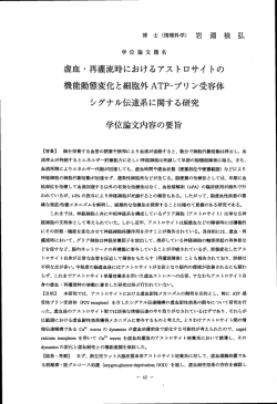 博 士 (情報科学) 岩 淵 ~ 禎 弘 学位論文題名 虚血・再灌流