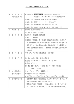 なつかしの映画館マップ情報