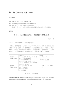 第 1 回（2010 年 2 月 15 日）