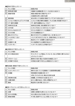 室内の下見チェックシート チェック項目 詳細な内容 家具を置く場所