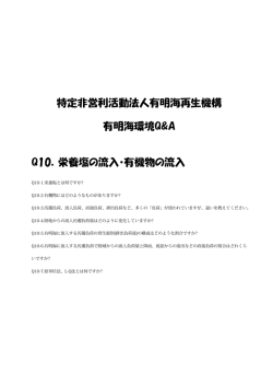 栄養塩の流入・有機物の流入