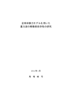 全球非静力モデルを用いた 重力波の解像度依存性