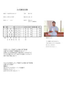 競技結果 - 釧路風林カントリークラブ