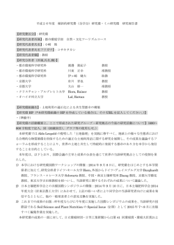 研究環・ミニ研究環 研究報告書