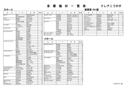 音響設備表PDF - クレアこうのす