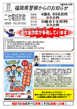 還付金詐欺の一例 ポスターを活用した声掛けにより、 被害を阻止した
