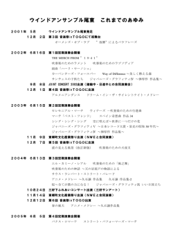 ウインドアンサンブル尾東 これまでのあゆみ