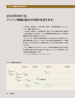 2005年9月1日、 アイシン精機は創立40周年を迎えます。
