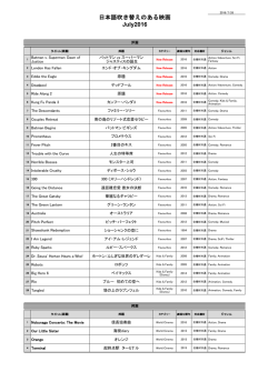 日本語吹き替えのある映画 July2016
