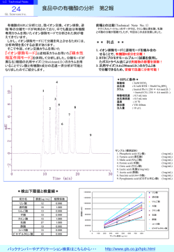 食品中の有機酸の分析 第2報