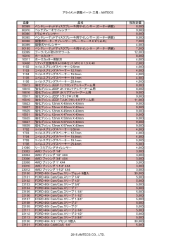 ホイールアライメント調整パーツ/工具 価格表