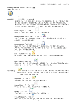 PCW(PCWH,PCWHD)IDEメニュー v4改訂 Dec. 2008
