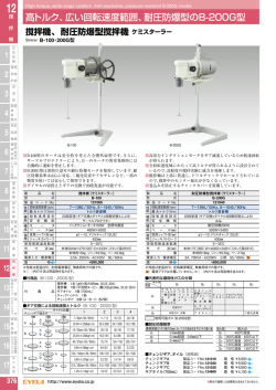 高トルク、広い回転速度範囲、耐圧防爆型のB