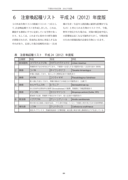 注意喚起種リスト･要検討種リスト・引用文献・索引