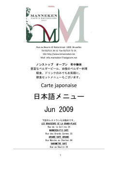 日本語メニュー Jun 2009