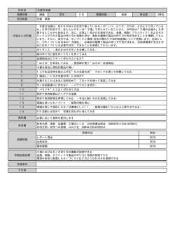 科目名 生産方法論 授業形態 講義 学年 2年 開講時期 後期 単位数 2