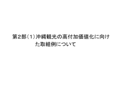 沖縄観光の高付加価値化に向け た取組例について