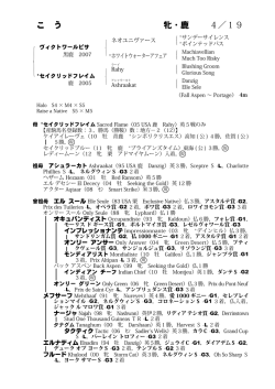 Page 1 こ う 4／19 牝・鹿 ｛＊サンデーサイレンス ＊ポインテッドパス