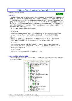 VSS とアプリケーションのスナップショットバックアップ