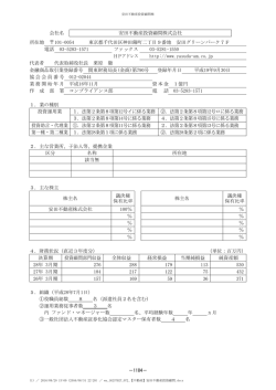 会社名 安田不動産投資顧問株式会社 所在地 101