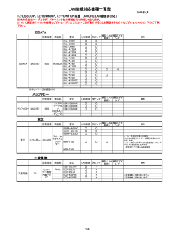 LAN接続対応機種一覧表