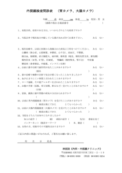 内視鏡検査問診表 （胃カメラ、大腸カメラ）