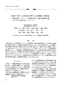 最近の日本人人乳組成に関する全国調査 (第四幸長)