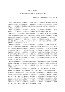 「成人した今」 コリントの信徒への手紙一 13章8～13節