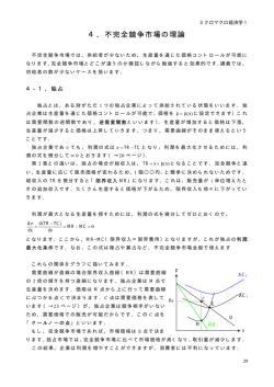 4．不完全競争市場の理論