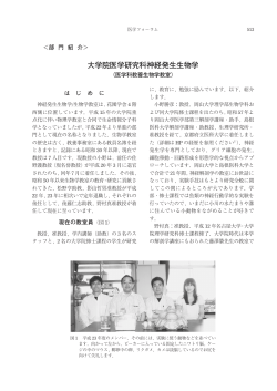 神経発生生物学 - 京都府立医科大学