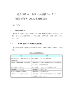 総合行政ネットワーク接続ルータの 機器賃借等に係る業務仕様書