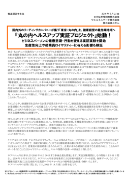 『丸の内ヘルスアップ実証プロジェクト』始動！