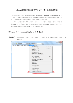 Java の無効化によるセキュリティホールの回避方法 ＜Windows 7 +