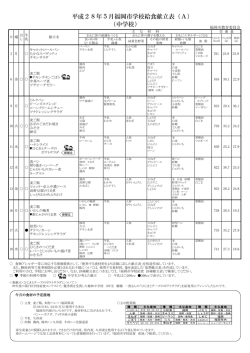 5月献立表 - 福岡市教育センター