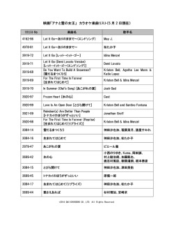 映画「アナと雪の女王」 カラオケ楽曲リスト（5 月 2 日現在）