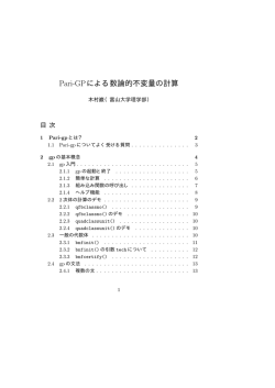 Pari-GPによる数論的不変量の計算