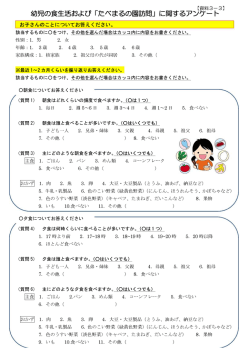 【資料3-3】 幼児の食生活および 「たべまるの園訪問」 に関するアンケート