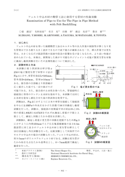 フェルト中込め材の㠧管工法に使用する管材の性能実験 Examination of