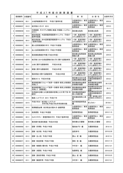 税務資料室 平成27年度の新着図書のご案内