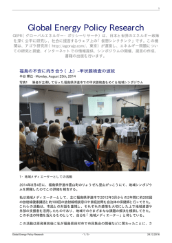 Global Energy Policy Research