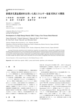 新規多孔質金属材料を用いた高エネルギー密度 EDLC