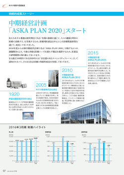 中期経営計画 「ASKA PLAN 2020」スタート