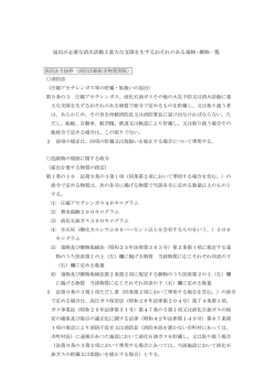 届出が必要な消火活動上重大な支障を生ずるおそれのある毒物・劇物一覧