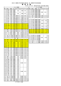 競 技 日 程 - 福岡陸上競技協会