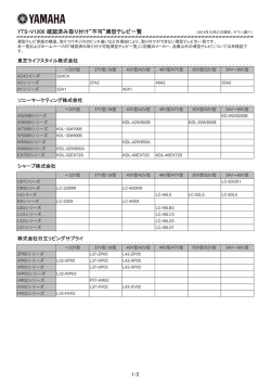 YTS-V1200 確認済み取り付け“不可”薄型テレビ一覧