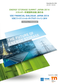 EnErgy StoragE Summit Japan 2014 VDE Financial - EU