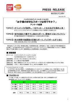 お子様の好きなスポーツは何ですか？