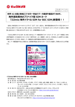 IIJmio 海外トラベル SIM for BIC SIM