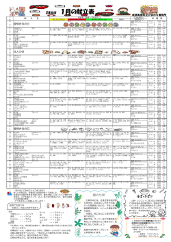 28年度 1月の献立表